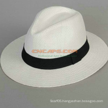 Custom Design Panama Cap with Printed Logo Ribbon